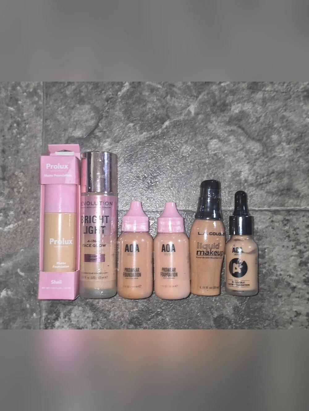 Foundation Bundle- Prolux, Makeup Revolution, AOA Studio & LA Colors BNIB
